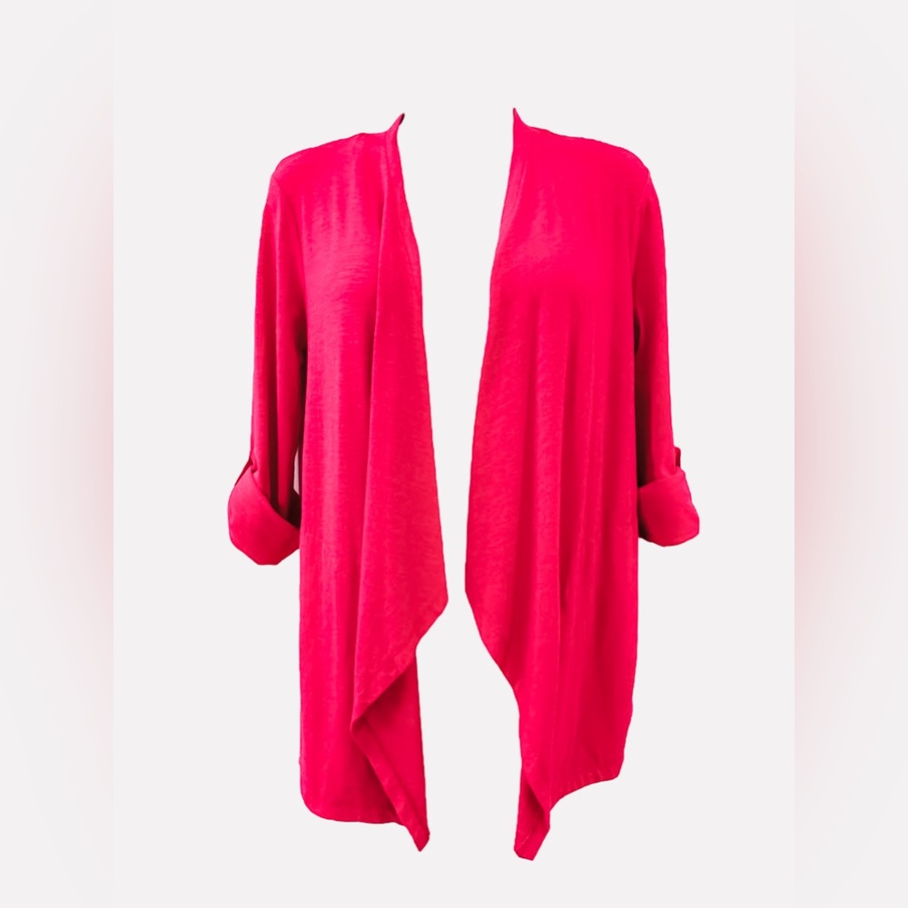 Talbots Cuffed Sleeve Open Front Cardigan Size P Pockets
